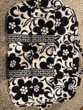 Vera Bradley Black & White Quilted Floral Tote